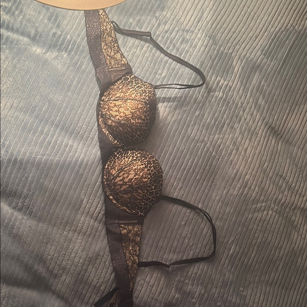 Black and nude lace bra from Victorias Secret